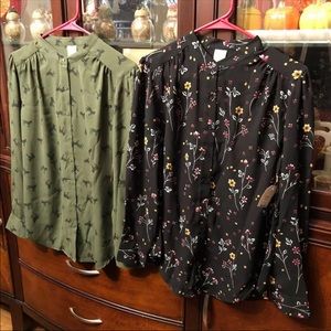 🌺2 New Womens Soft Shirts Button Up Size:Small 🌺